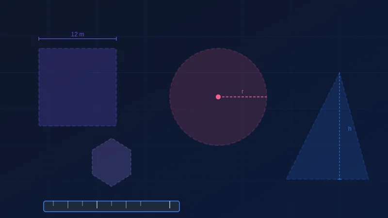 Area and Volume Calculator — Calculate area for 15 plus geometric shapes