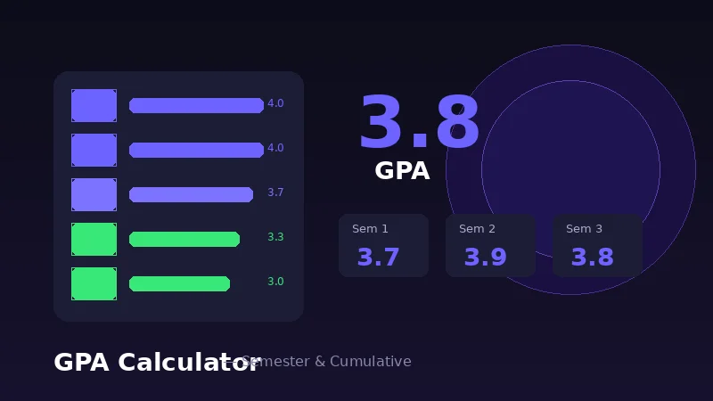 GPA Calculator — Semester and Cumulative GPA tool with grade breakdown