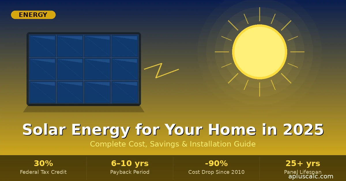 Solar energy for home in 2025 — complete guide to cost and savings